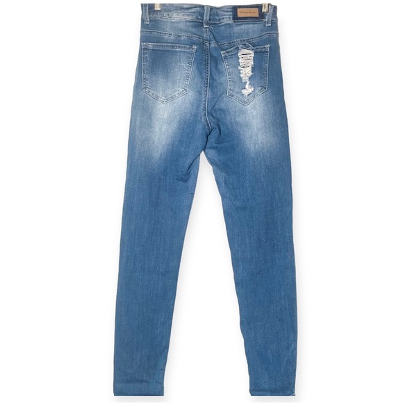 Salvaje Denim  Size 5 Distressed Unique Drop Cut Waist Low Rise Stretch Jeans - Picture 7 of 8